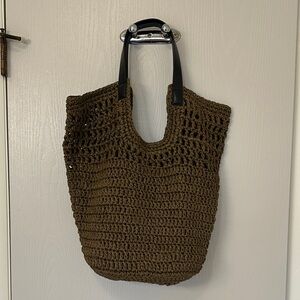 Banana Republic Olive Green Crochet Tote